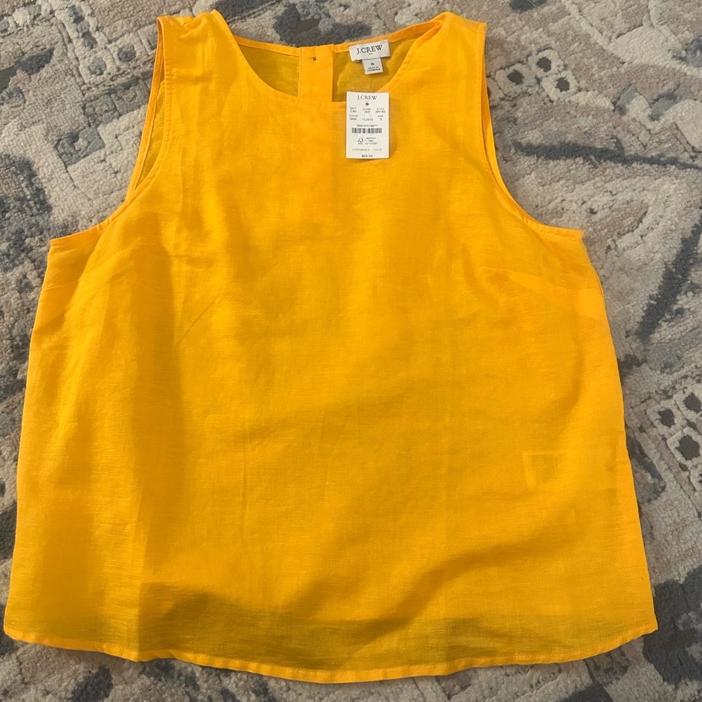 J. Crew Vibrant Linen Blend Top